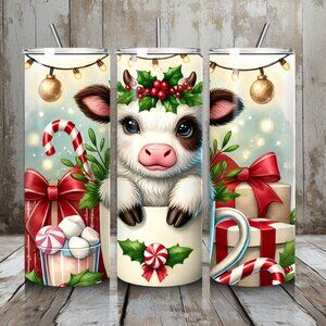 Baby Cow Christmas Tumbler